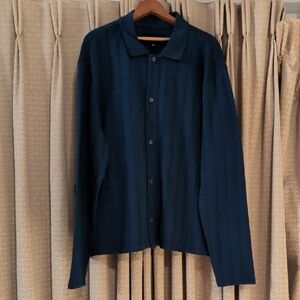 NWT Men's Size XL Edgar + Ash Blue Button Down Layering Polo Sweater